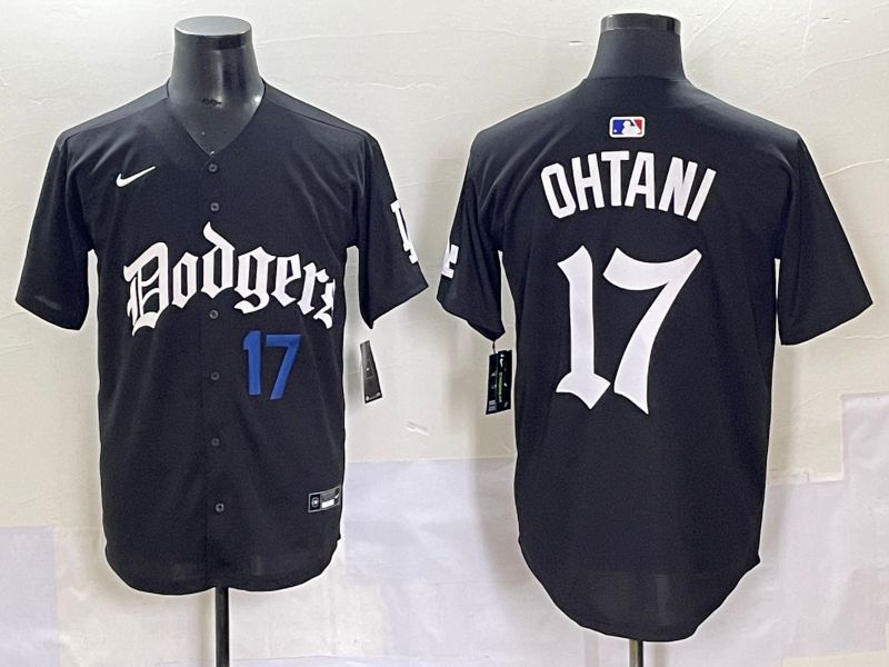 Men 2025 Los Angeles Dodgers #17 Ohtani Black Seventh generation Joint Name Nike MLB Jersey style 6->los angeles dodgers->MLB Jersey